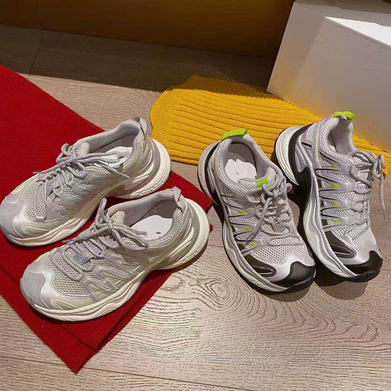 VK定制 韩版真皮时尚休闲运动鞋女主图