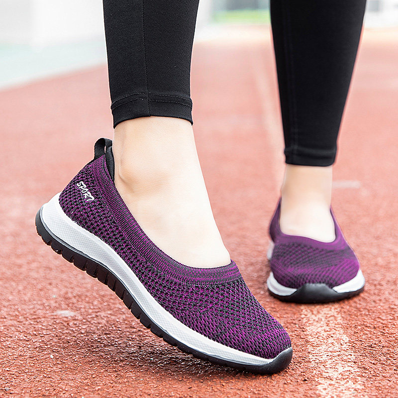 张凯丽老人鞋女2026新款夏季网面透气一脚蹬妈妈鞋舒适软底健步鞋主图