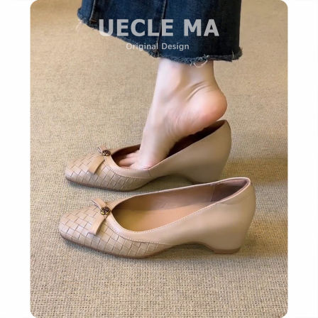 羊皮版~内增高法式单鞋女2026新款方头绝美不累脚玛丽珍工作鞋子