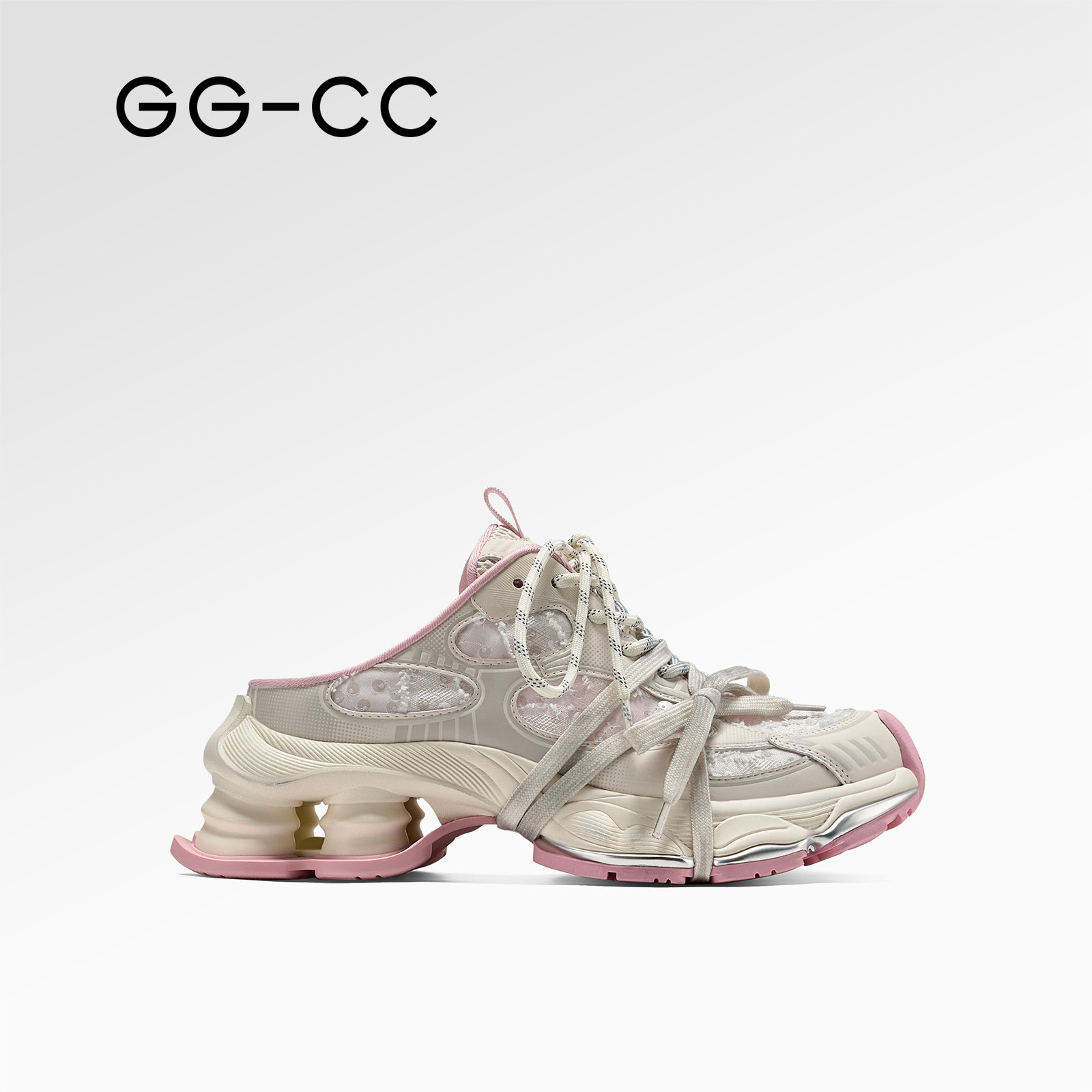 【直播专享 9点开价】GGCC夏季厚底包头老爹拖鞋女一脚蹬半拖鞋子主图