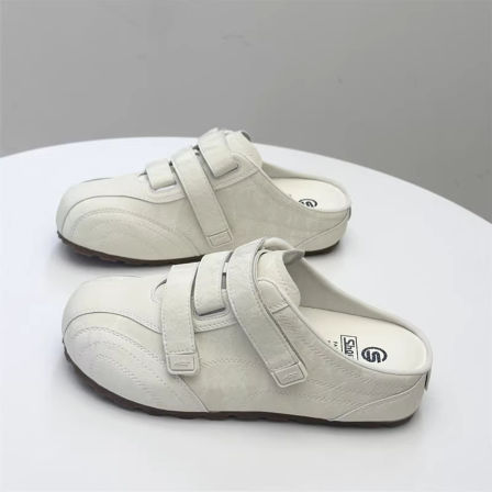 厚底内增高包头半拖鞋女夏外穿2026新款百搭软底休闲运动鞋小白鞋