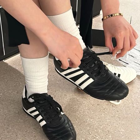 真皮德训鞋女春夏新款软底百搭内增高休闲运动保龄球阿甘鞋拳击鞋