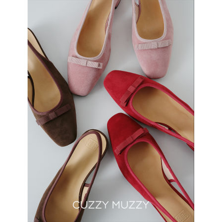 CUZZYMUZZY法式蝴蝶结粗跟凉鞋女夏季外穿配裙子后空包头平底鞋