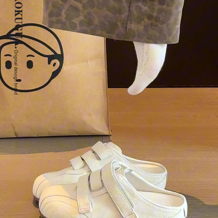 小众厚底包头半拖鞋女夏外穿2026新款复古勃肯鞋一脚蹬休闲小白鞋