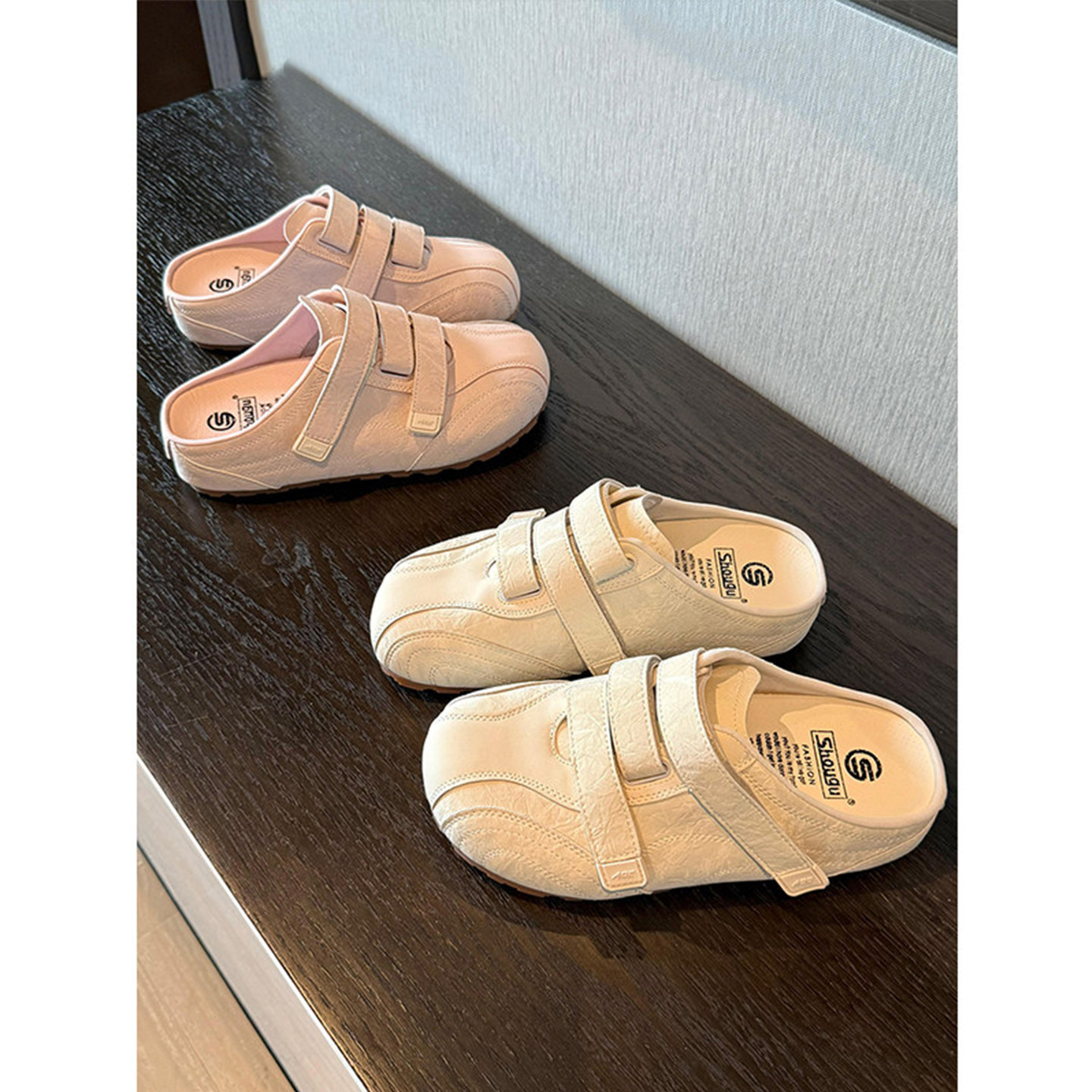 厚底勃肯鞋包头半拖鞋女夏外穿2026新款百搭复古一脚蹬懒人小白鞋主图