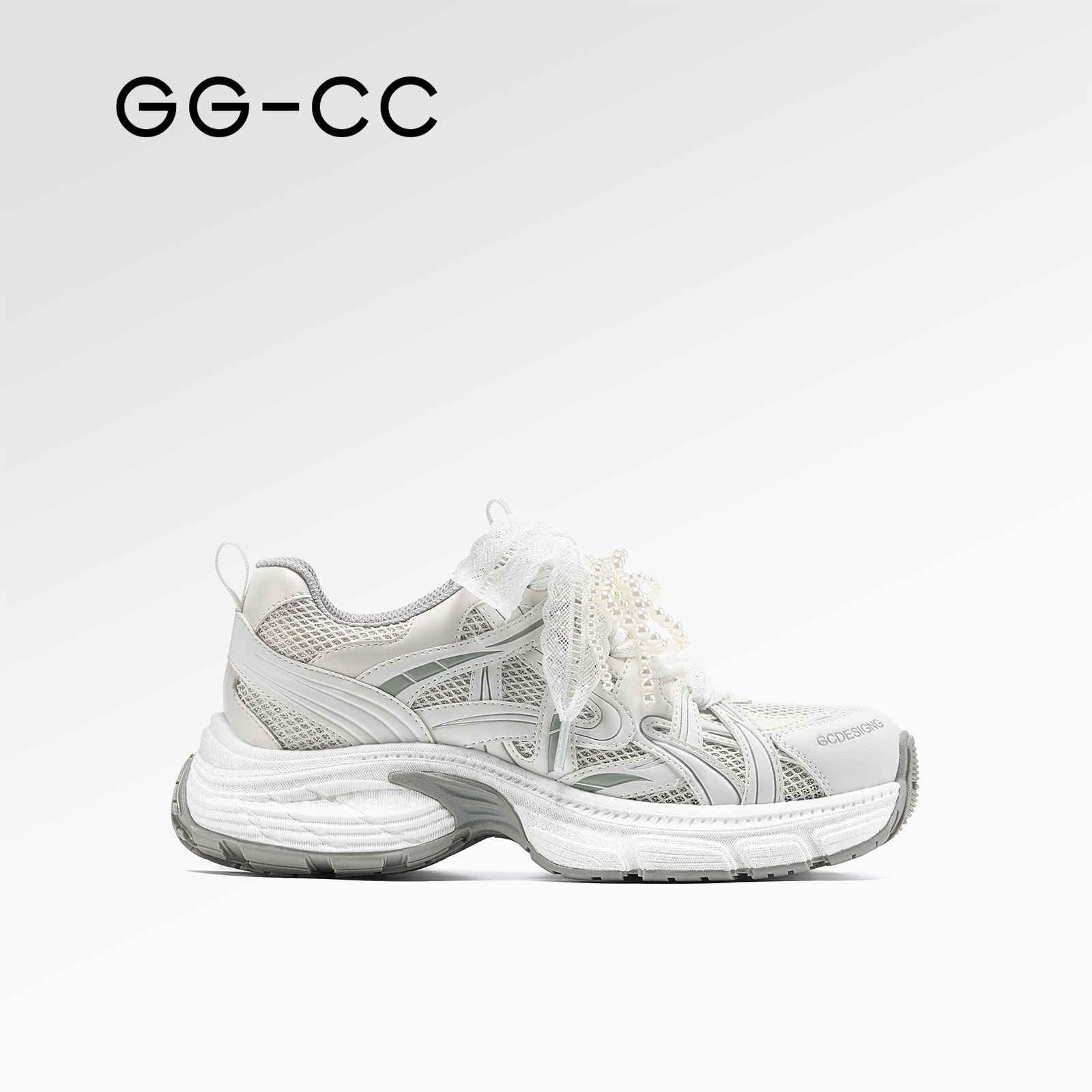 【直播专享 9点开价】GGCC春夏新款芭蕾风老爹鞋网面休闲运动鞋子主图