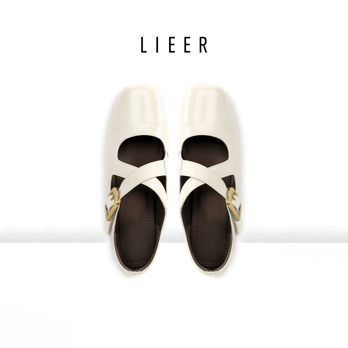 烈儿LIEER「小牛皮玛丽珍」牛皮鞋面羊皮垫粗跟复古英伦玛丽珍鞋主图