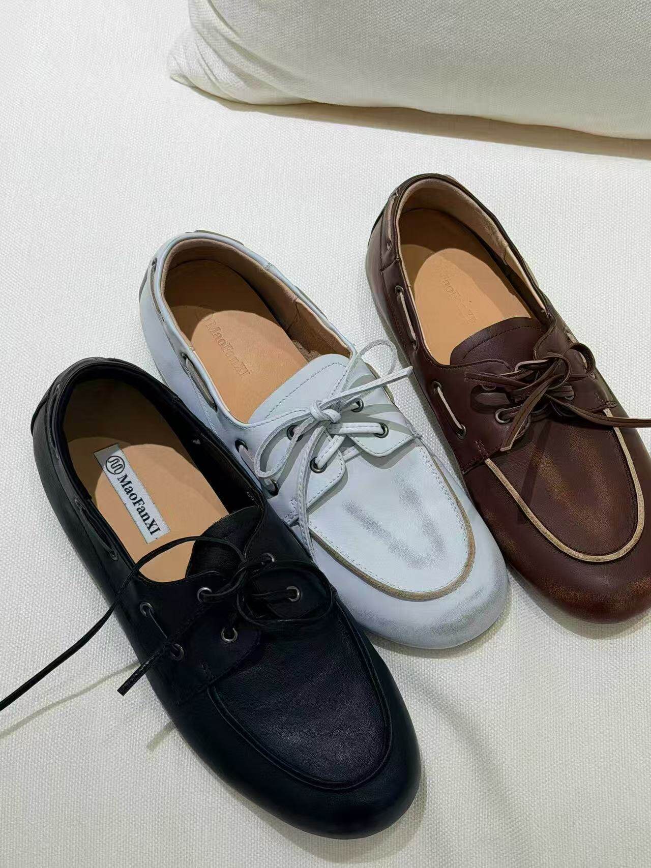 MFX 2026新款复古英伦凤小皮鞋平底百搭真皮单鞋 69-013主图