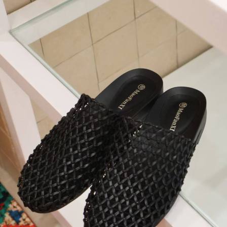 MFX 编织镂空外穿包头半拖女26夏百搭平底休闲凉拖鞋 89-81/89-71