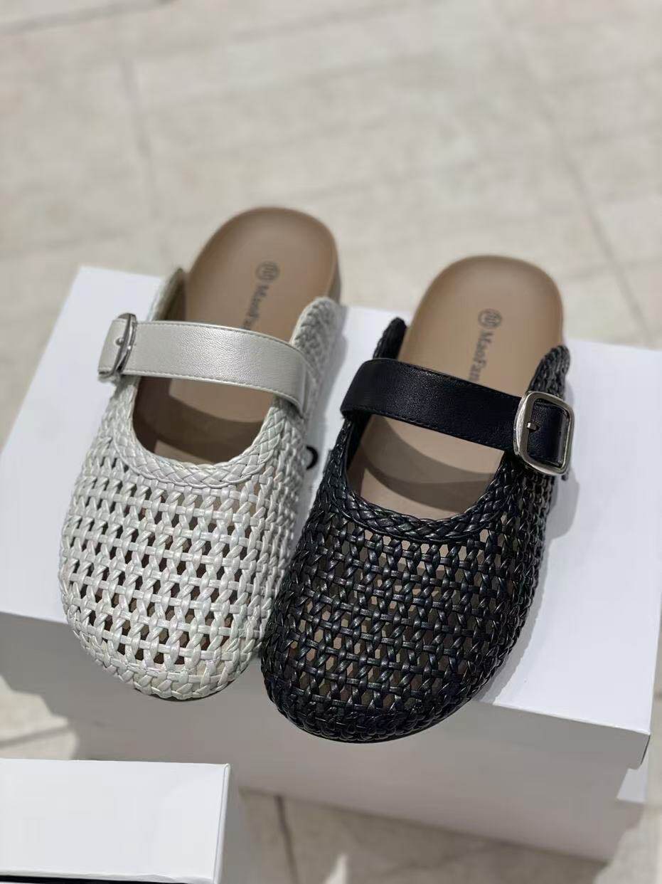 MFX 2026编织镂空包头拖鞋女一脚蹬外穿透气舒适软底鞋 80-072主图