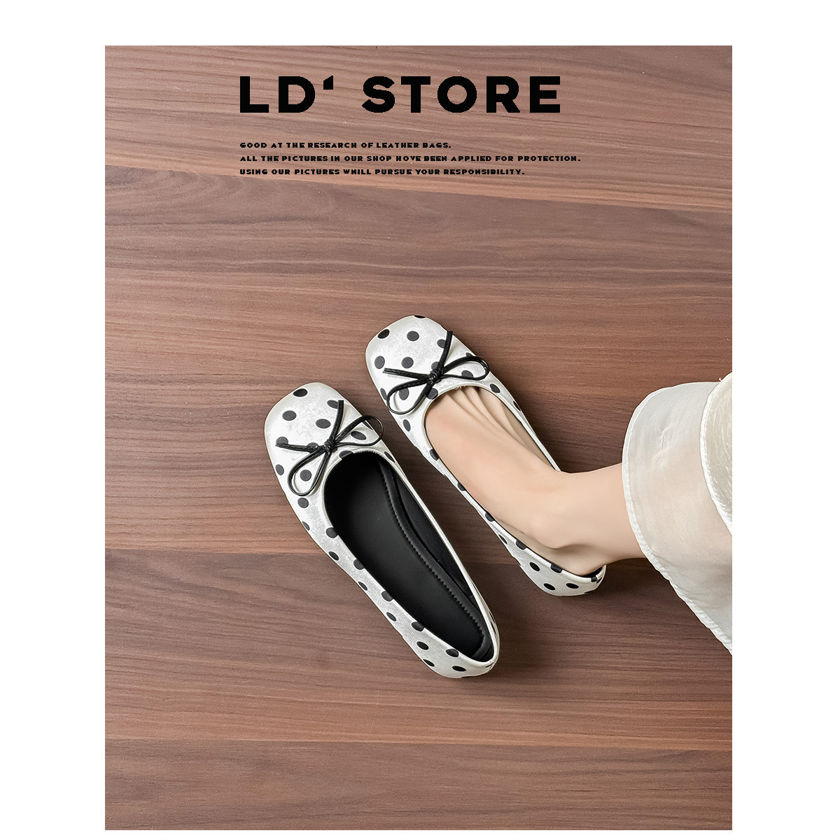 真皮~内增高法式复古波点单鞋女2026新款通勤不累脚芭蕾玛丽珍鞋主图