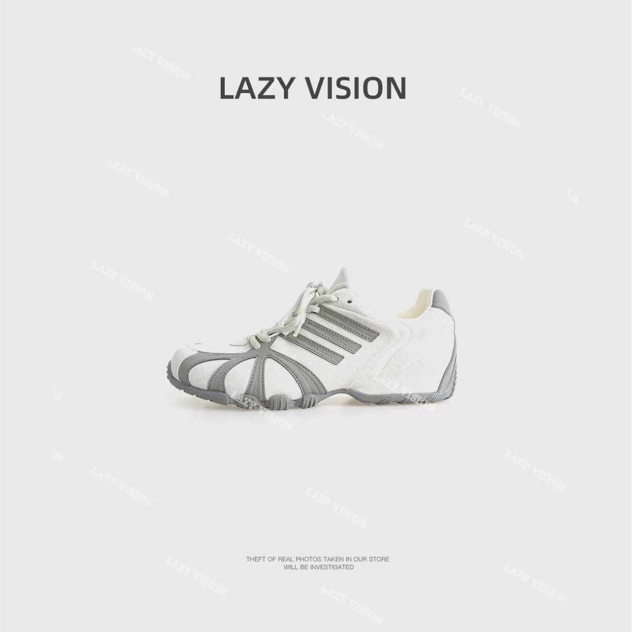 LAZYVISION复古进口翻毛胎牛皮羊皮垫脚拼色圆头休闲德训鞋35875主图