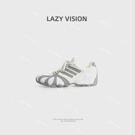 LAZYVISION复古进口翻毛胎牛皮羊皮垫脚拼色圆头休闲德训鞋35875