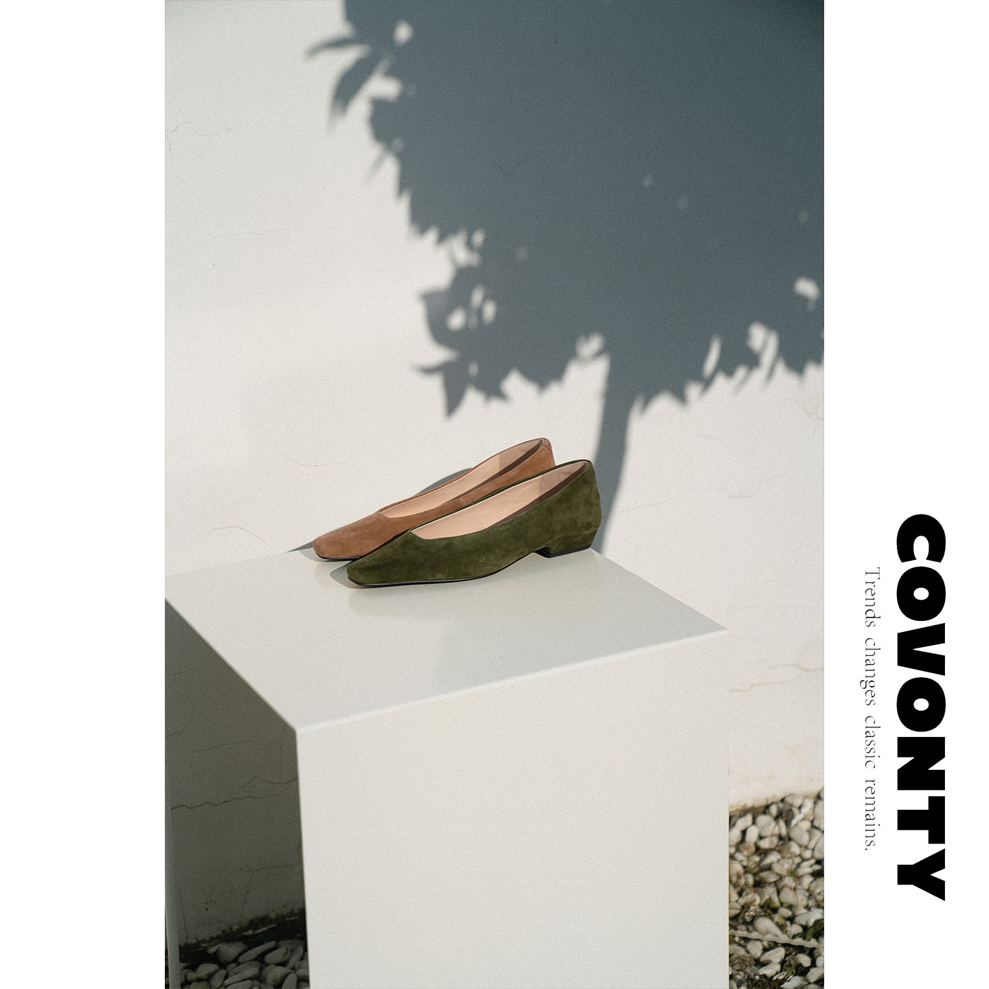 COVONTY【超能小太阳】方头真皮单鞋浅口奶奶鞋一脚蹬主图