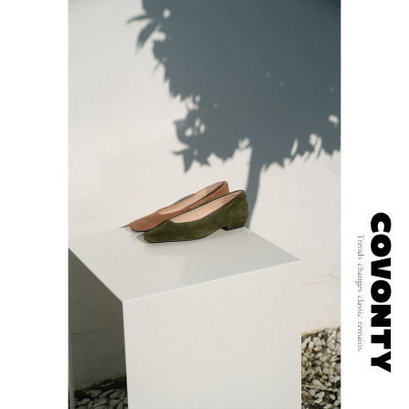 COVONTY【超能小太阳】方头真皮单鞋浅口奶奶鞋一脚蹬