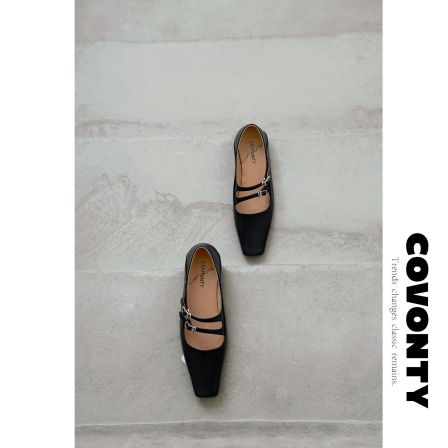 COVONTY【超能小太阳】 可踩穿浅口玛丽珍鞋女平底单鞋复古