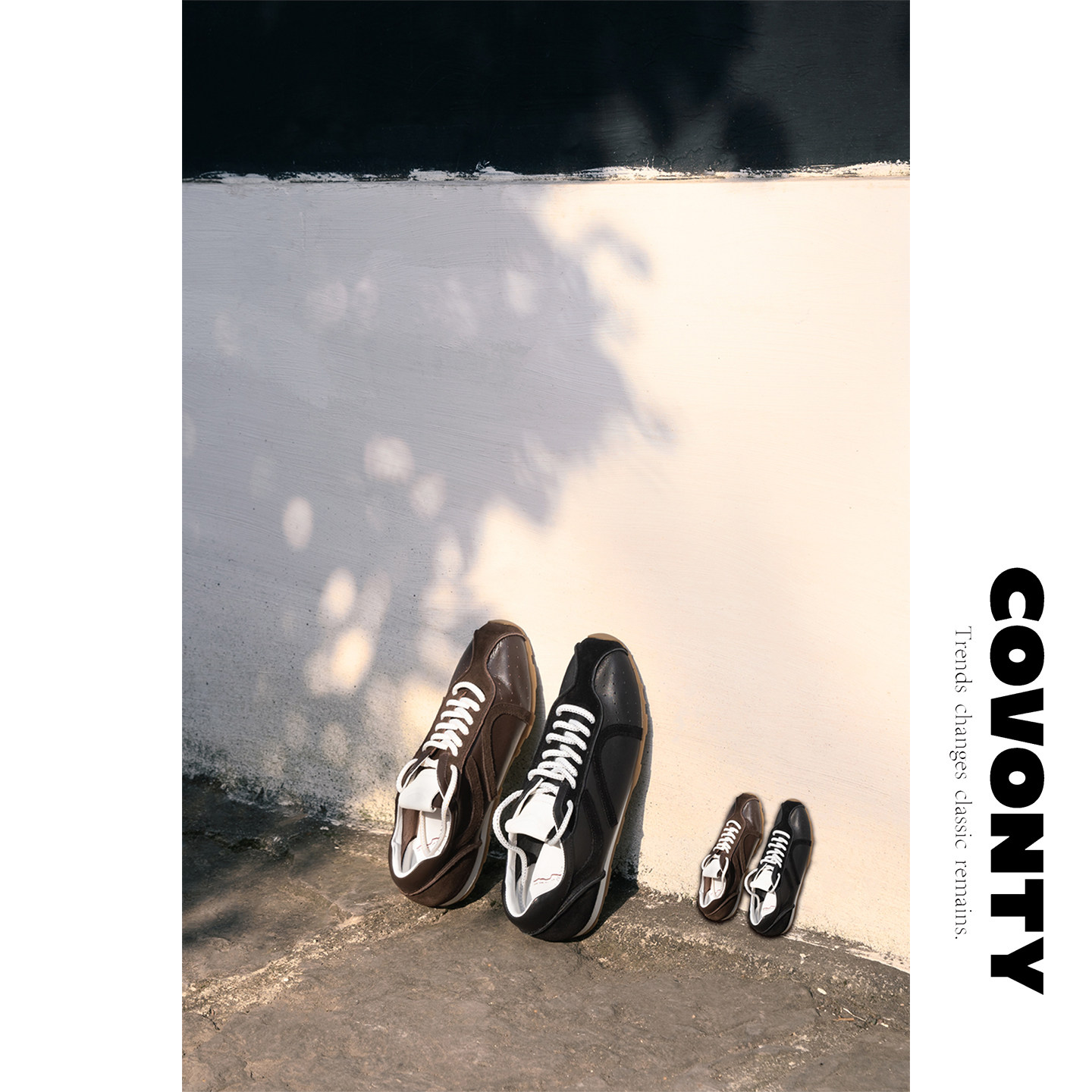 COVONTY【超能小太阳】 透气运动鞋女真皮德训鞋系带阿甘鞋主图