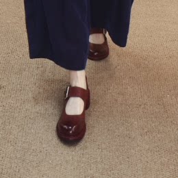 一抹微蓝甄选 2026新款 水洗马皮时尚圆头包鞋XWJ52-3268主图