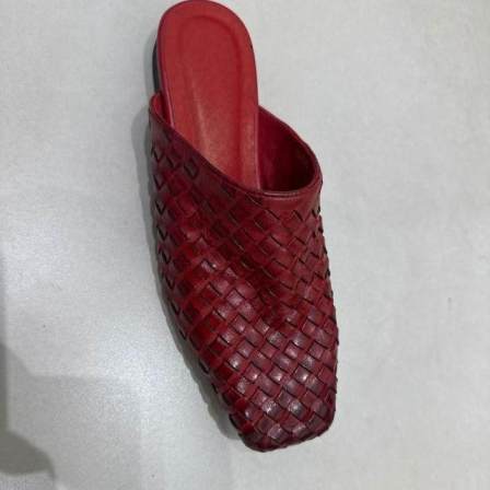 一抹微蓝甄选 2026新款 水洗编织牛皮经典老钱半拖 XWJ38-8895