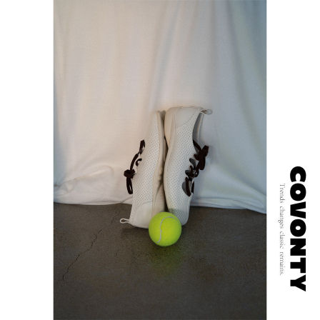 COVONTY【超能小太阳】 系带芭蕾鞋女镂空单鞋休闲运动小白鞋