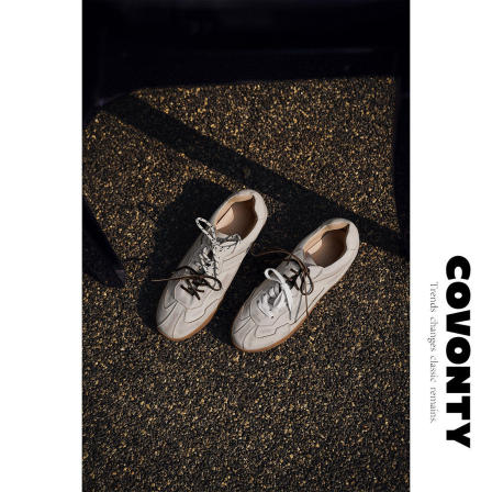 COVONTY【超能小太阳】 德训鞋女小脏鞋系带休闲阿甘鸳鸯鞋