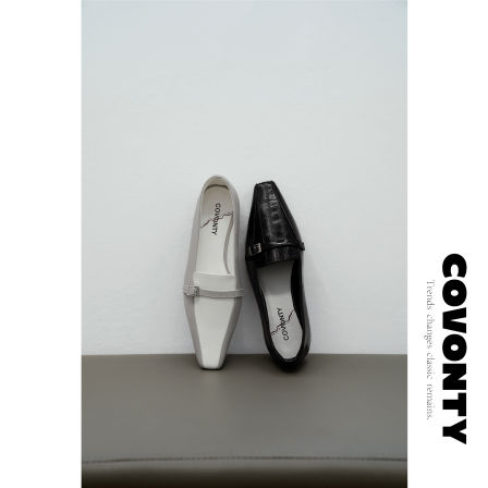 COVONTY【超能小太阳】法式复古单鞋女通勤拼色乐福鞋小皮鞋