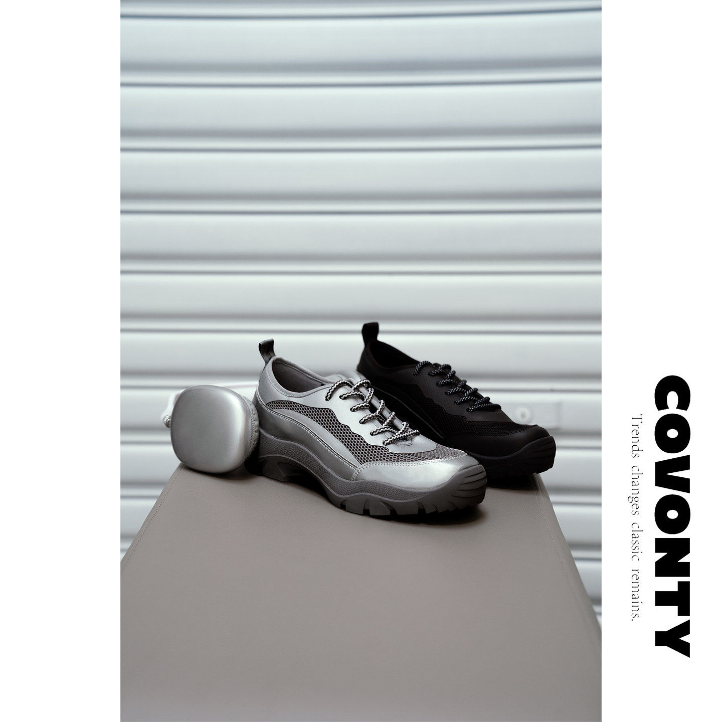 COVONTY【超能小太阳】 网面户外运动休闲鞋厚底增高老爹鞋女主图