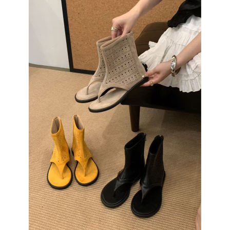 4.3小榴莲【跑单限购】法式镂空趾脚凉靴2613-2 H809