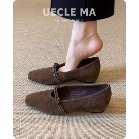 超软羊皮~内增高复古玛丽珍女鞋春季新款绝美工作鞋浅口气质单鞋