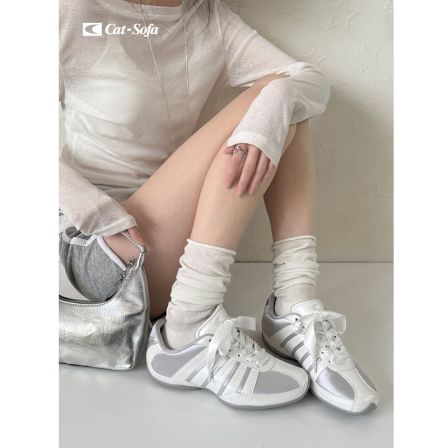 小蛮腰芭蕾 猫与沙发绸缎休闲德训鞋vintage中古着经典薄底鞋女