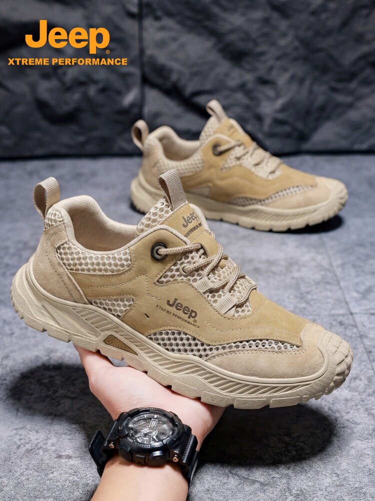 jeep男鞋新款夏季网面透气徒步鞋户外旅游运动休闲鞋软底爸爸鞋子主图