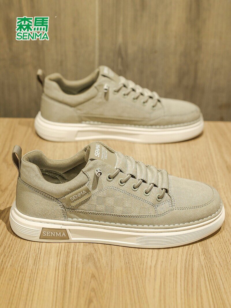 森马帆布鞋男款夏季透气百搭休闲板鞋男士一脚蹬轻便运动软底布鞋主图