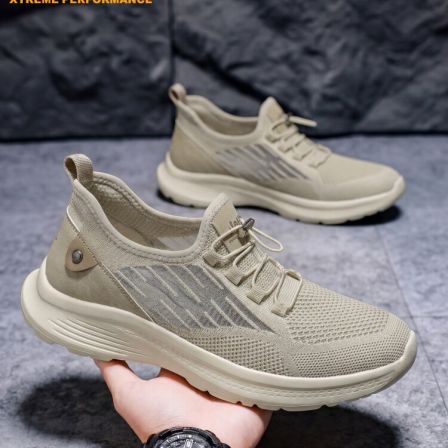 jeep男鞋夏季透气网面运动鞋轻便软底飞织休闲鞋一脚蹬懒人爸爸鞋