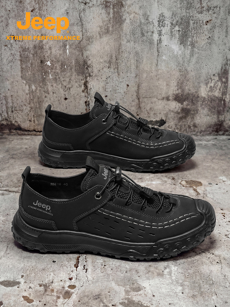 jeep男鞋夏季透气户外徒步登山鞋男士网面软底轻便防滑休闲运动鞋主图
