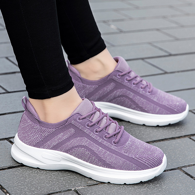 张凯丽老人鞋2026新款飞织透气舒适运动健步鞋轻便软底旅游妈妈鞋主图