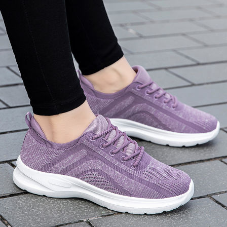 张凯丽老人鞋2026新款飞织透气舒适运动健步鞋轻便软底旅游妈妈鞋