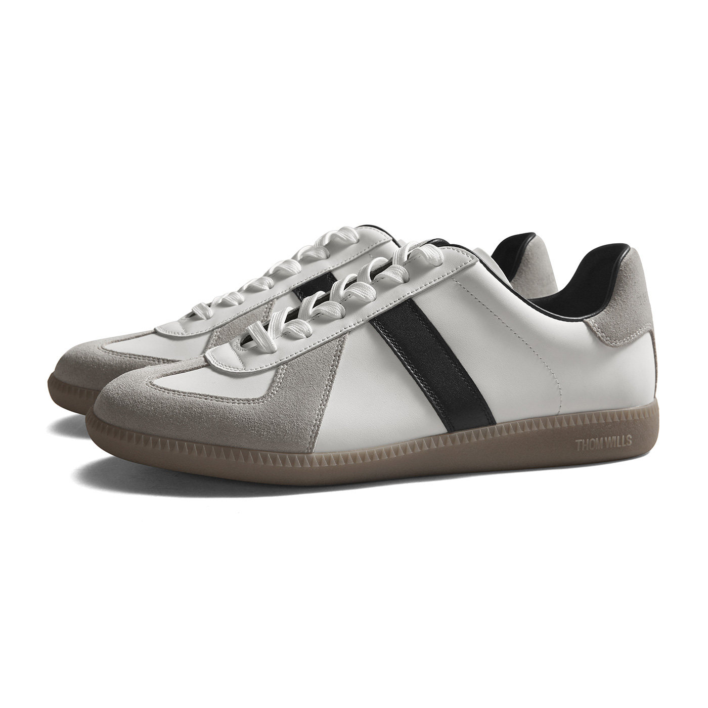 【舒适软内里】ThomWills真皮德训鞋男夏季新款运动休闲鞋小白鞋主图