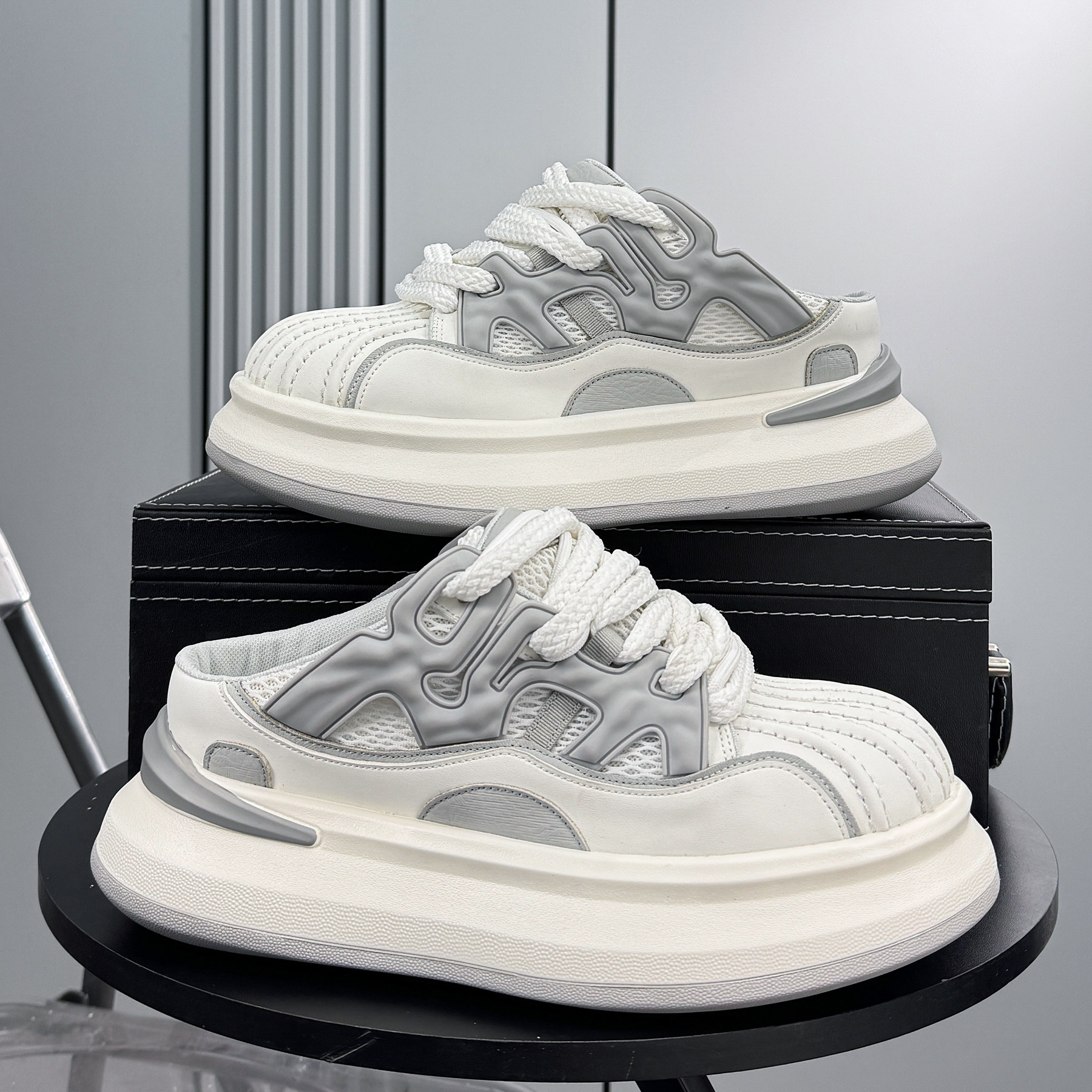 贝壳头拖鞋男2026新款超火外穿凉拖厚底运动包头懒人一脚蹬半拖鞋主图