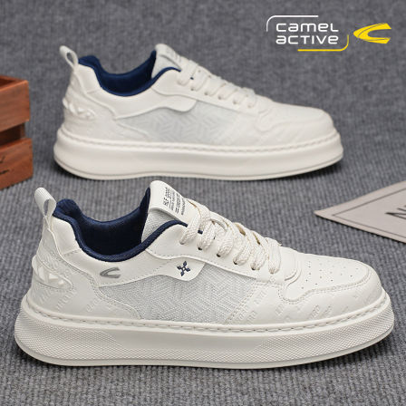 德国骆驼动感板鞋男2026新款透气休闲小白鞋男士韩版潮流运动鞋