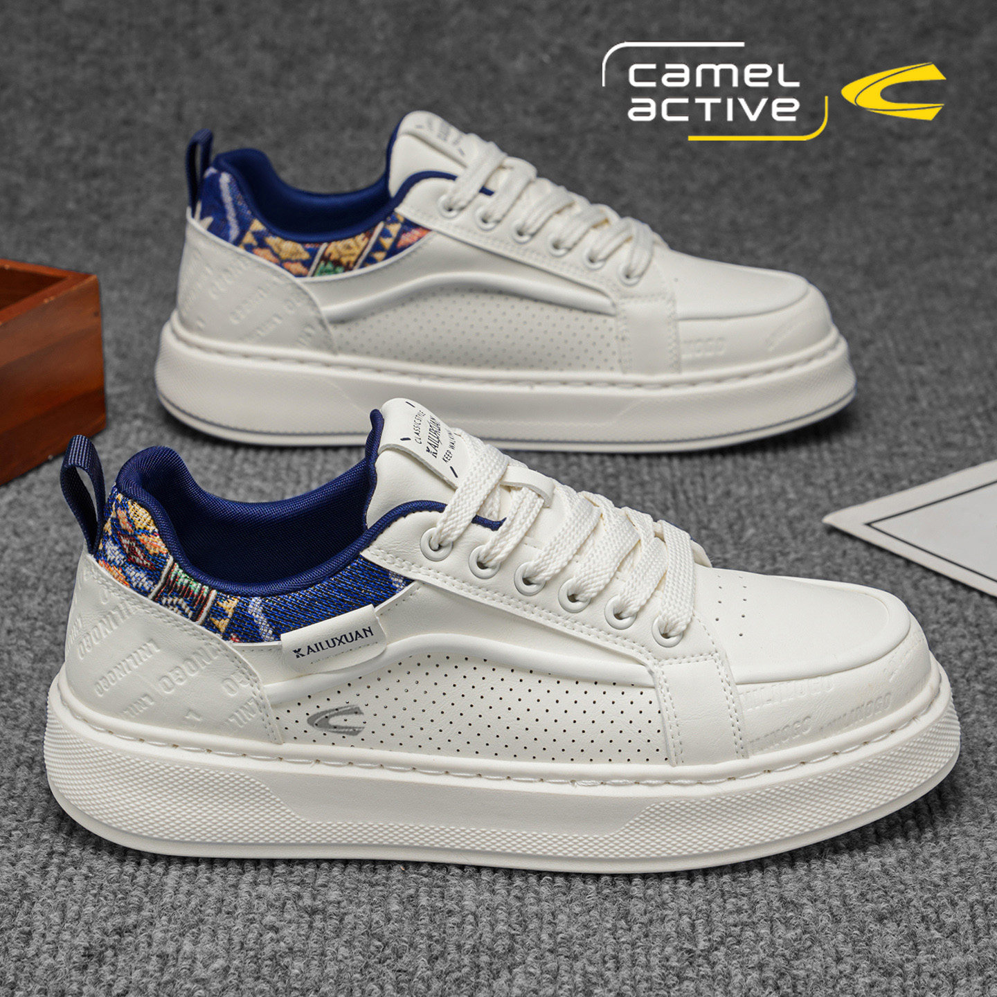 德国骆驼动感板鞋男士休闲韩版小白鞋百搭民族风运动鞋透气学生鞋主图