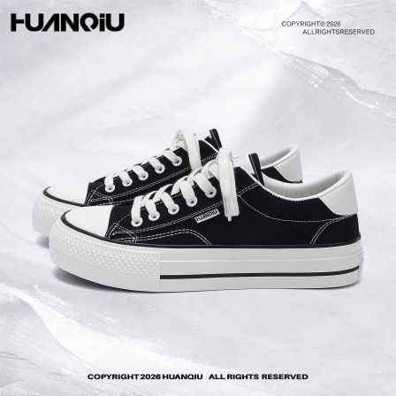 环球黑白帆布鞋男鞋2026春夏新款爆款潮流百搭情侣板鞋休闲小白鞋