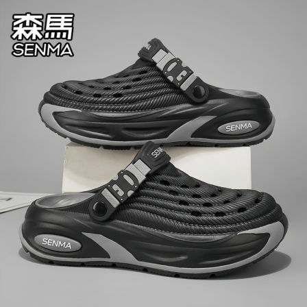 森马洞洞鞋男夏季外穿防滑耐磨包头拖鞋户外男士运动厚底沙滩凉鞋