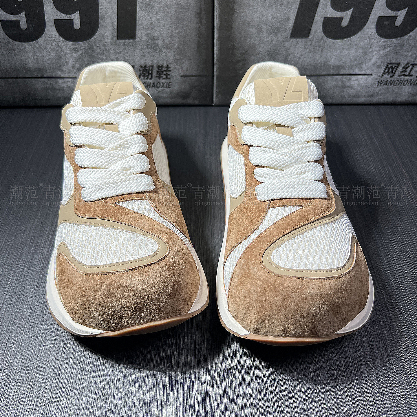 美拉德风复古阿甘鞋男 厚底增高网面透气运动鞋 潮牌休闲老爹鞋主图