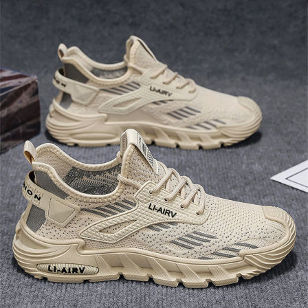 李宇新男鞋2026新款夏季透气薄款飞织网面运动网鞋百搭休闲跑步鞋