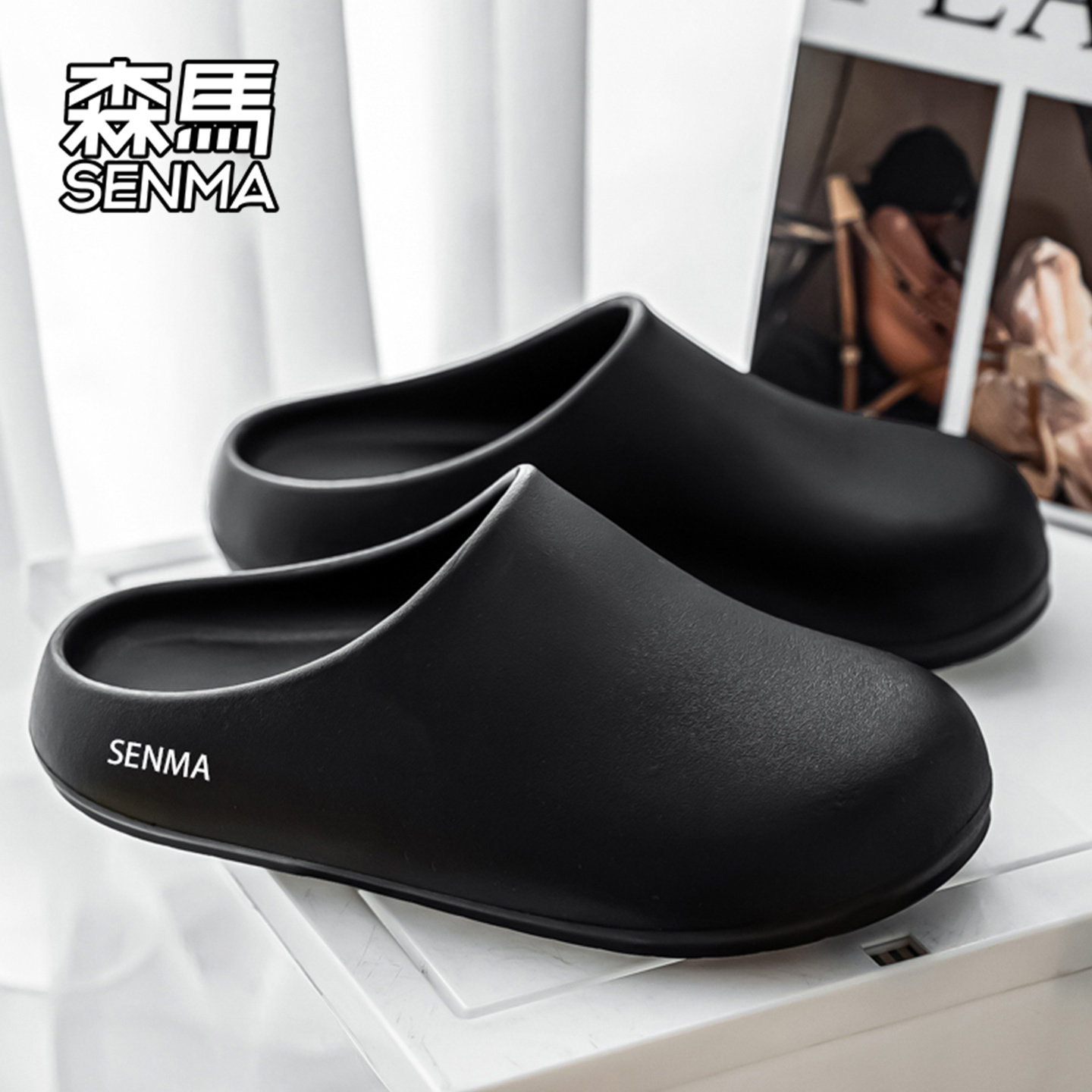 森马拖鞋男夏季外穿防滑运动沙滩洞洞鞋情侣潮流厚底休闲勃肯凉拖主图