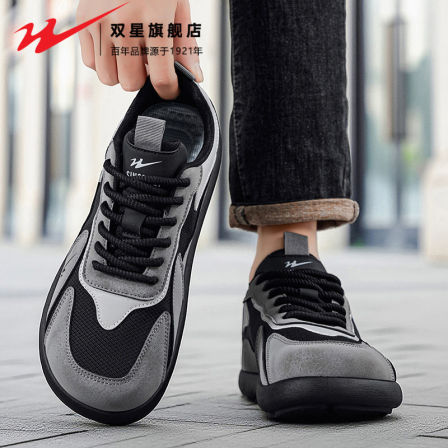 双星男鞋春季网面透气舒适宽楦大头鞋运动防滑厚底耐磨工作劳保鞋