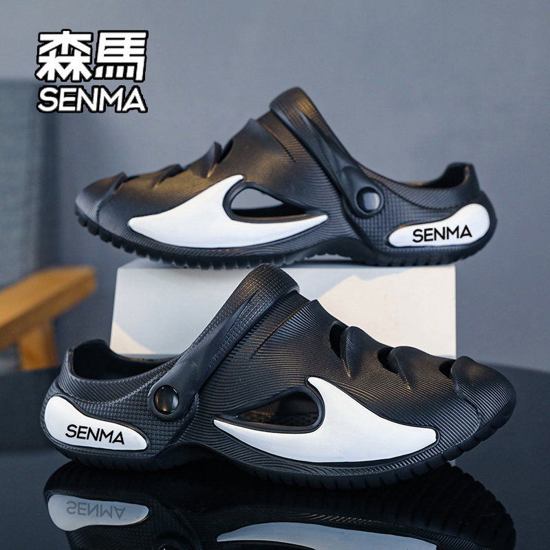 森马洞洞鞋男夏季外穿2026新款休闲两用开车男士包头沙滩运动凉拖主图