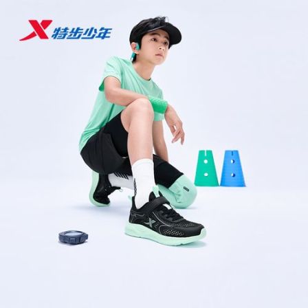大网跑鞋 W19特步少年夏季网面透气运动鞋休闲缓震跑鞋9027