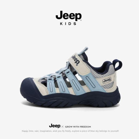 Jeep儿童运动凉鞋男童2026夏季新款软底透气框子鞋户外溯溪沙滩鞋