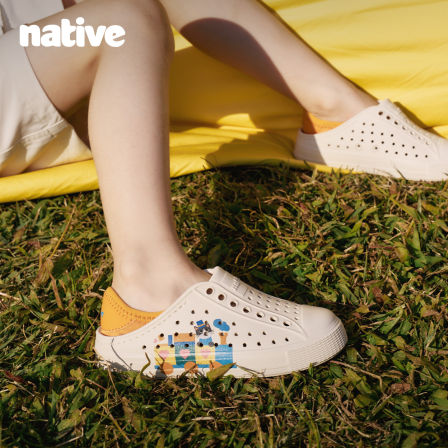 【native2026新品】儿童洞洞鞋jeffery印花童鞋男女可踩后根凉鞋